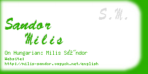 sandor milis business card